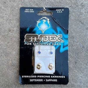 Studex for Sensitive Ears - Sapphire September- 24k Gold Plated